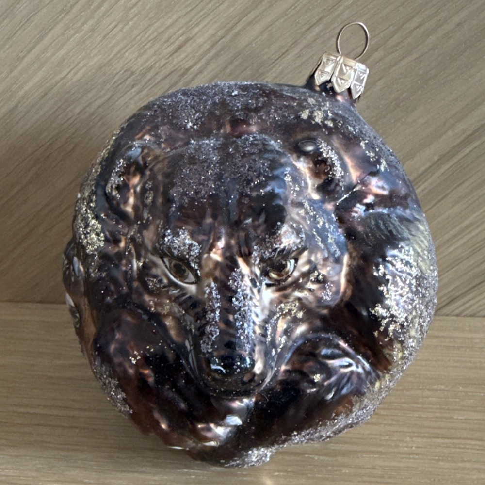 "Ani Balls --Bears 4.5" SLAVIC TREASURES Hand Blown Christmas‎ Ornament